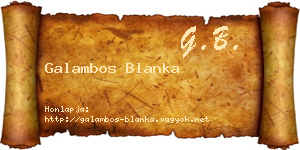 Galambos Blanka névjegykártya